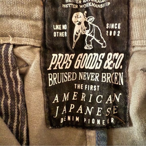 PRPS Slim Fit Cargo Jeans Faded Distressed Tan GorpCore Men’s Size 31W x 33L - Picture 13 of 16